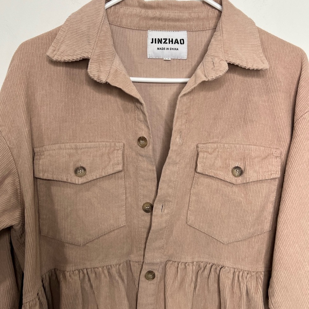 Jinzhao Corduroy Babydoll Style Buttondown - Picture 7 of 10